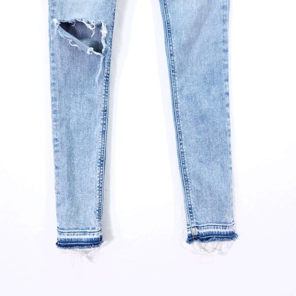Rag & Bone Distress Skinny Jeans Size 23 Nina High Rise Drop Raw Hem Denim - Picture 13 of 14